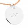 Gravure texte sur médaillon rond argent