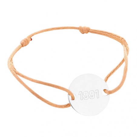 Bracelet rond plaqué argent gravé
