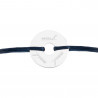 Bracelet disque argent avec cordon marine