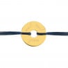 Bracelet cordon marine avec disque plaqué or