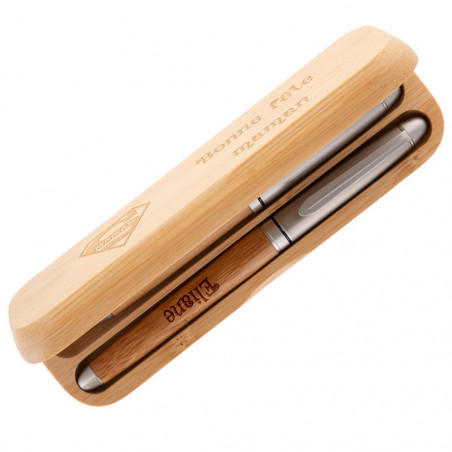 Coffret stylos gravés en bois