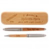 Coffret 2 stylos bois personnalisé - cadeau maitresse