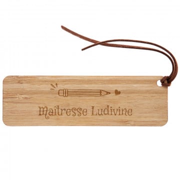 Marque page bois gravé maitresse | Cadeau maitresse, maitre ou ATSEM