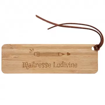 Marque page bois gravé maitresse | Cadeau maitresse, maitre ou ATSEM