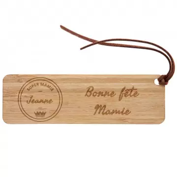 Marque page en bois pour mamie| Cadeau gravé avec texte