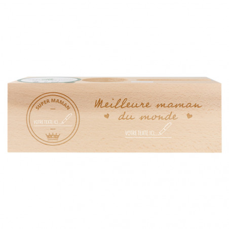 Station bureau en bois personnalisable avec votre texte pour maman