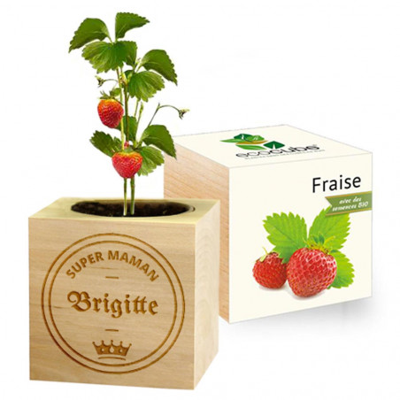 Cube fraise personnalisé pour maman