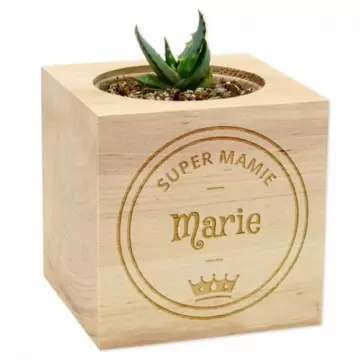 Cube en bois personnalisé pour mamie | Cadeau fête des grands mères