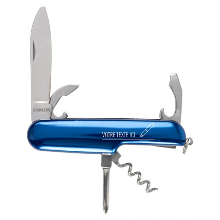 Couteau multifonction bleu à petit prix personnalisé