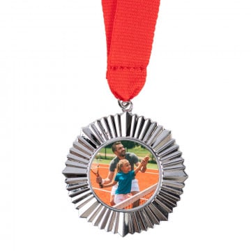Médaille argentée récompense personnalisé avec bords originaux
