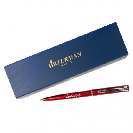 Stylo bille Waterman Graduate rouge gravé