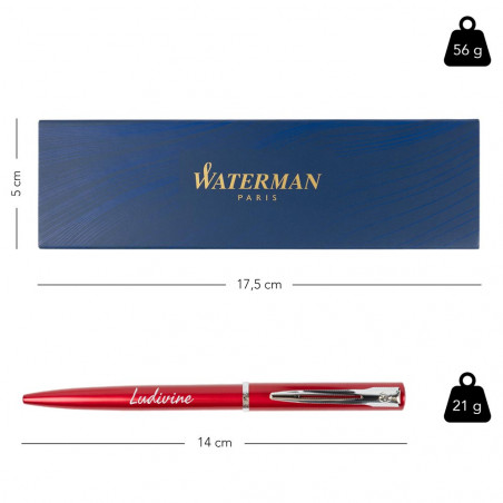 Taille du stylo bille Waterman Graduate rouge