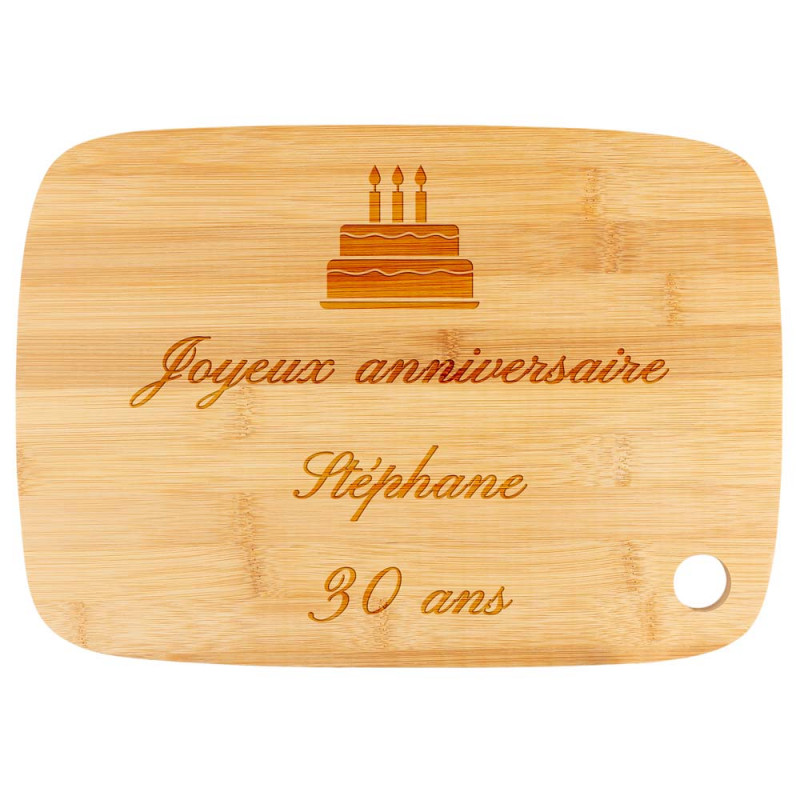 Planche de cuisine en bois gravée