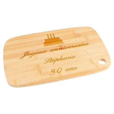 Planche de cuisine en bois avec texte