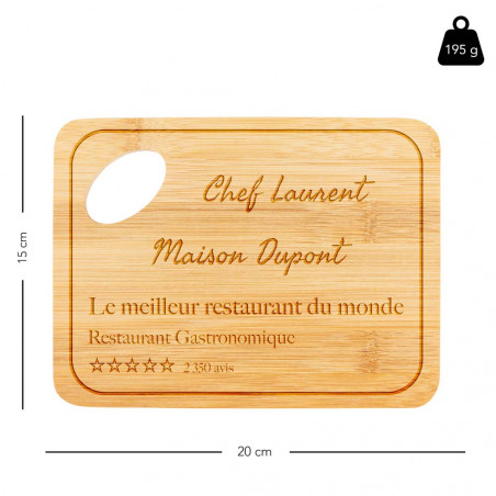 Taille de la petite planche découpe restaurant