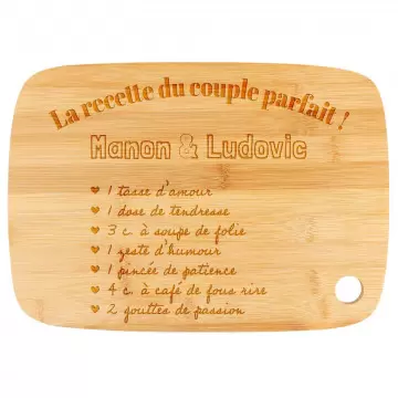 Planche cuisine couple personnalisée | Design "Recette du couple"