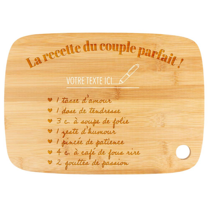 Planche à Découper Personnalisée "Maman Je T'aime" - En Verre, Référence 07, Fabrication Française