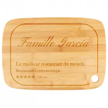 Planche de cuisine personnalisée gravée "Meilleur restaurant"