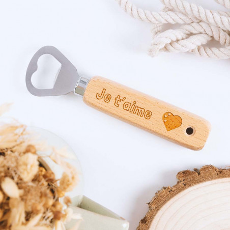 Décapsuleur en bois personnalisé