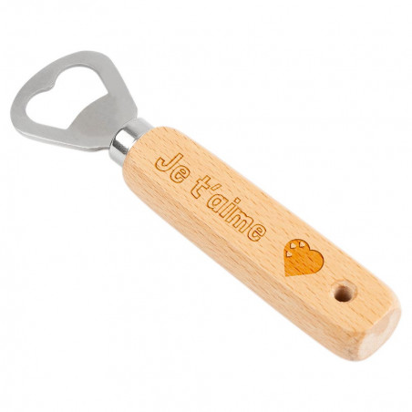 Décapsuleur en bois et métal personnalisable