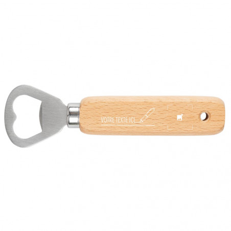 Décapsuleur en bois et métal avec personnalisation