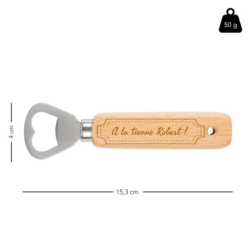 Décapsuleur En Bois Personnalisable - Cadeau Fait Main, Gravure Sur Mesure, Idéal Pour Anniversaire, EVG