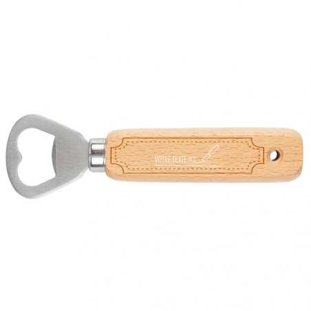 Décapsuleur bois original avec personnalisation texte