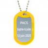 Plaque militaire alu avec silicone jaune