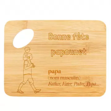 Petite planche à découper en bois à personnaliser avec design Papa