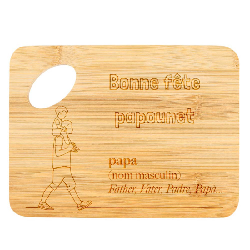 Petite planche à découper papa personnalisée