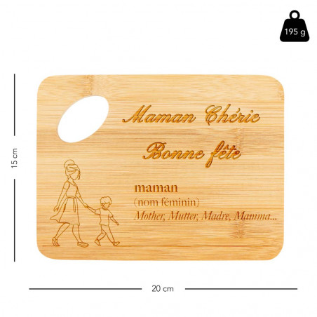 Taille de la petite planche de cuisine maman
