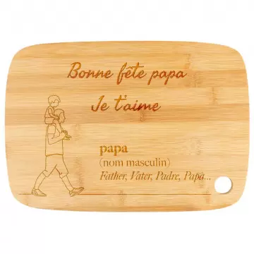 Planche de cuisine pour papa à personnaliser avec gravure texte