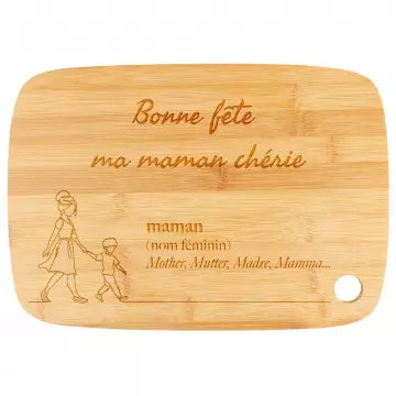 Planche cuisine à découper personnalisée pour maman