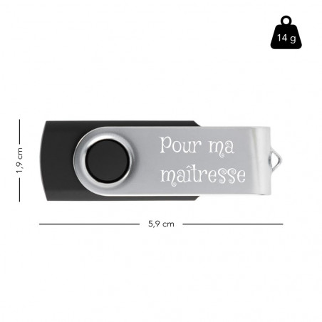 Taille de la clef USB noire