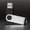 Clé USB noir twister gravé avec texte