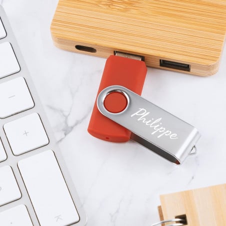 Clé USB twister rouge à graver