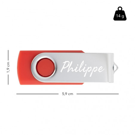 Taille de la clé USB twister rouge