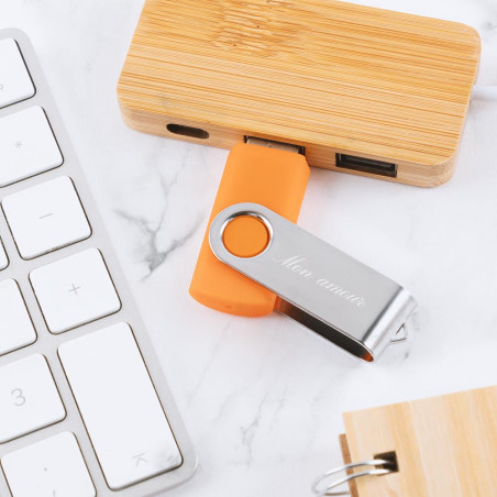 Clé USB orange personnalisée
