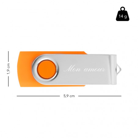 Taille de la clé USB orange