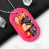Dog tag photo silencieux rose