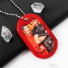 Dog tag photo rouge
