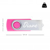 Taille de la clé USB rose