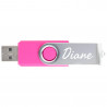 Clé USB rose avec texte gravé