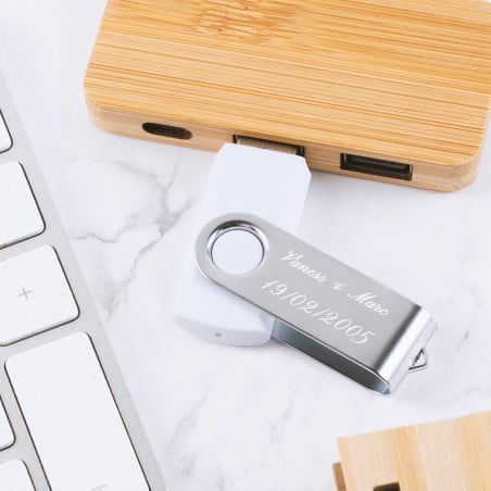 Clé USB twister blanche personnalisée