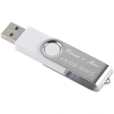 Clé USB twister blanche gravée