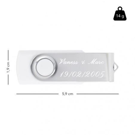Taille de la clé USB twister blanche