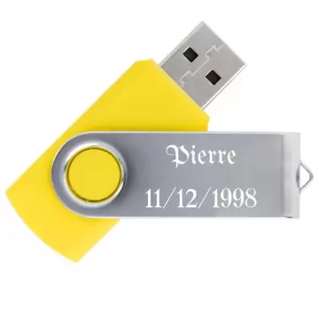 Clé USB jaune twister de 8 Go gravée