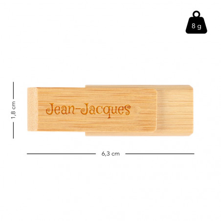 Taille de la clé USB bois 16 Go