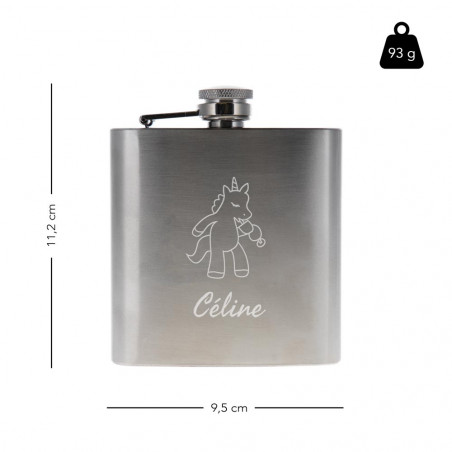 Taille de la flasque licorne
