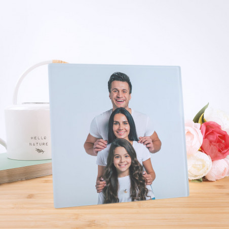 Cadre photo verre personnalisé